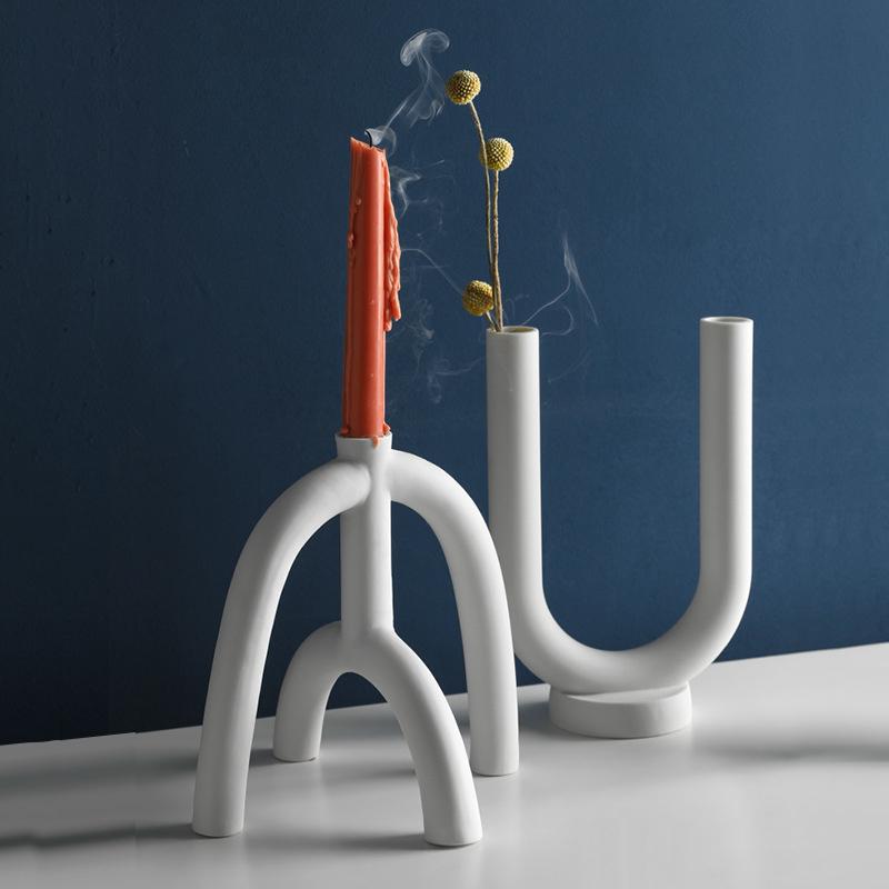 Abstract Arch Ceramic Candle Holders