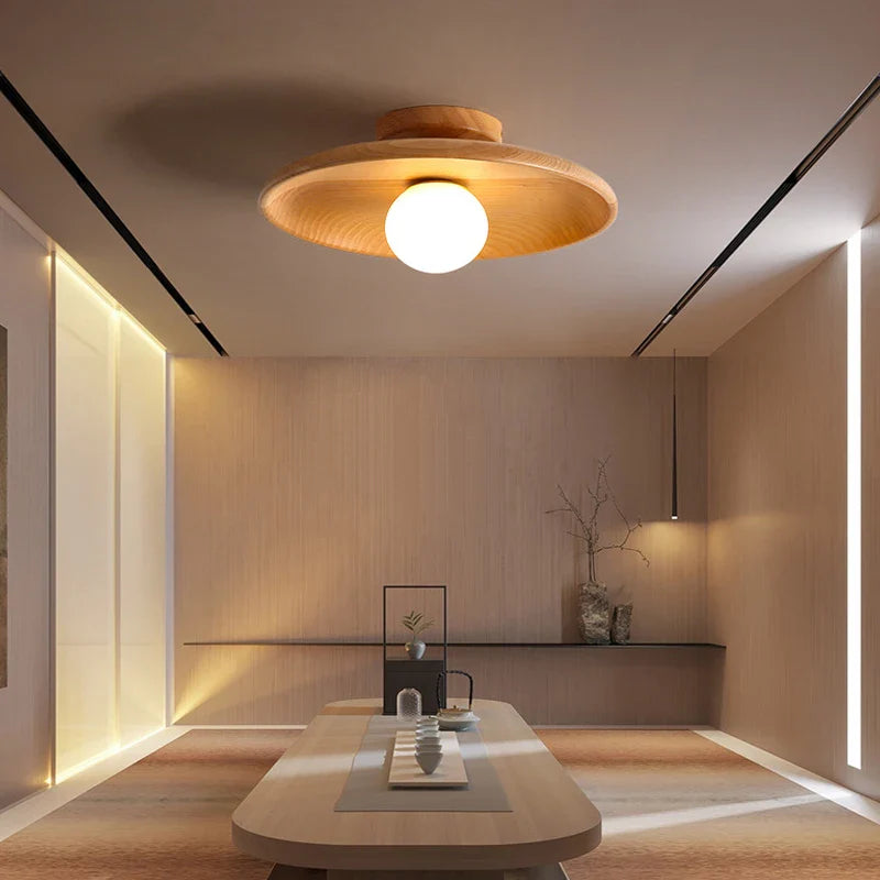 Bamboo Disc Ceiling Lamp