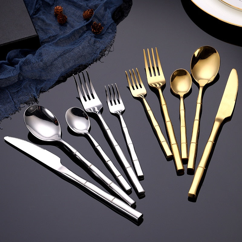 Bamboo Stainless Steel Flatware Set