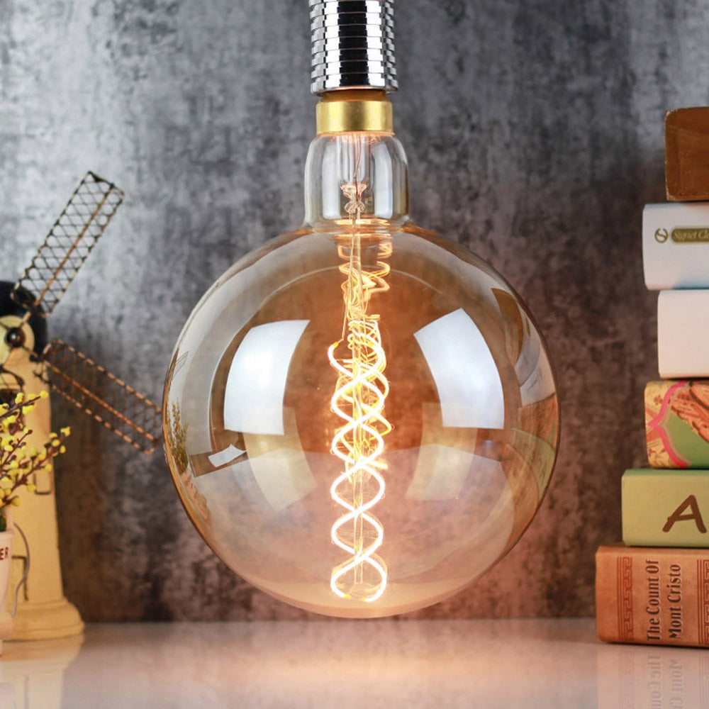 Blown Glass Dimmable LED Edison Filament Light Bulbs
