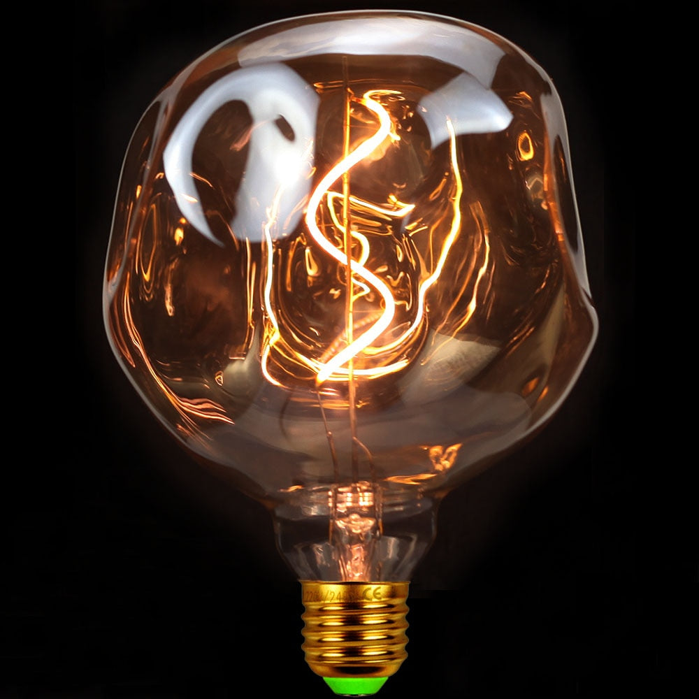 Blown Glass Dimmable LED Edison Filament Light Bulbs