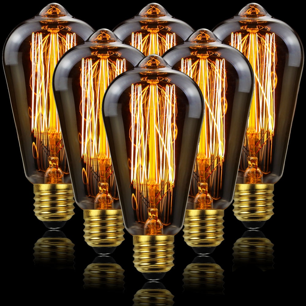 Blown Glass Dimmable LED Edison Filament Light Bulbs