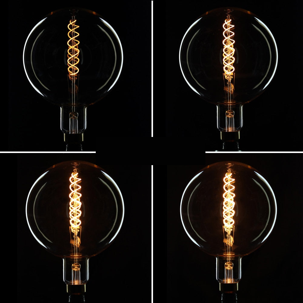 Blown Glass Dimmable LED Edison Filament Light Bulbs