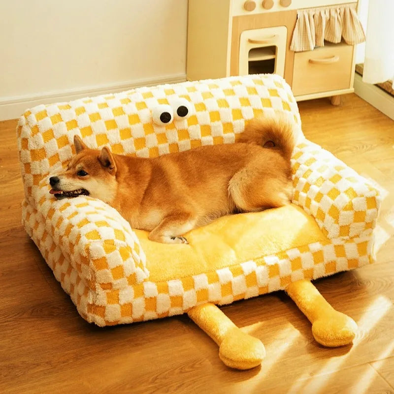Big Eyes Plaid Pet Sofa