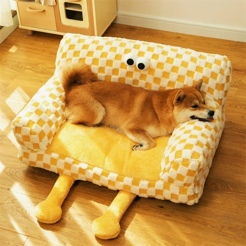 Big Eyes Plaid Pet Sofa