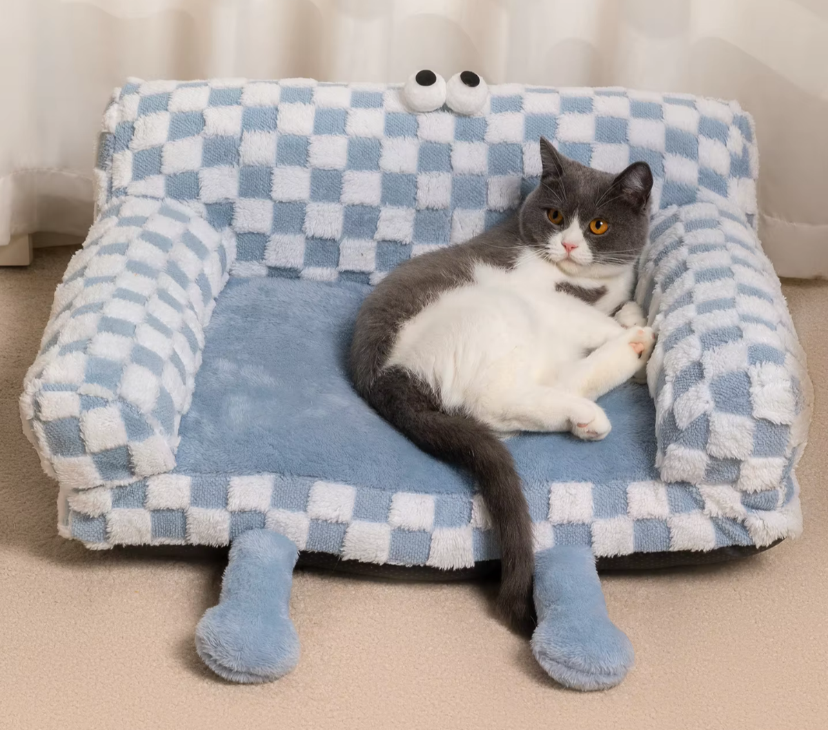 Big Eyes Plaid Pet Sofa