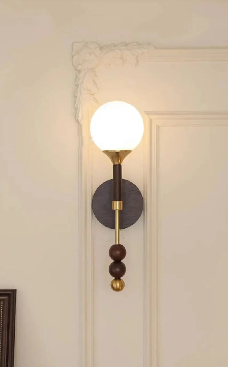 Colonia Vintage Wood and Glass Globe Lamps