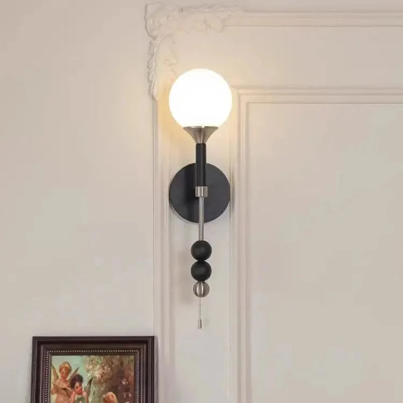 Colonia Vintage Wood and Glass Globe Lamps
