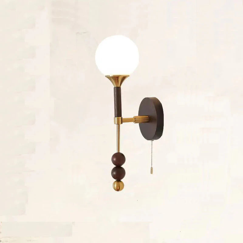 Colonia Vintage Wood and Glass Globe Lamps