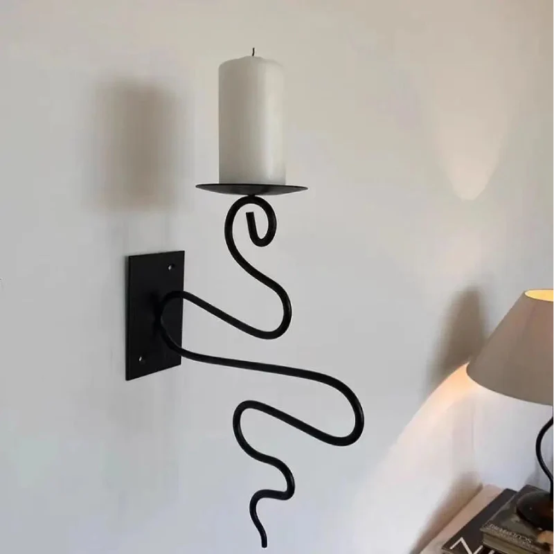 Deco Wave Iron Candle Holder
