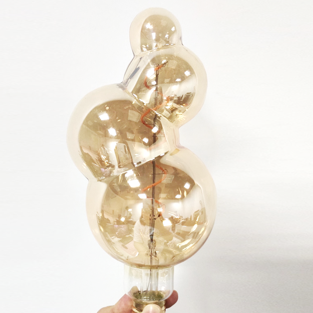 Dramatic Bubble LED Amber Glass Filament Bulb & Pendant Light Socket