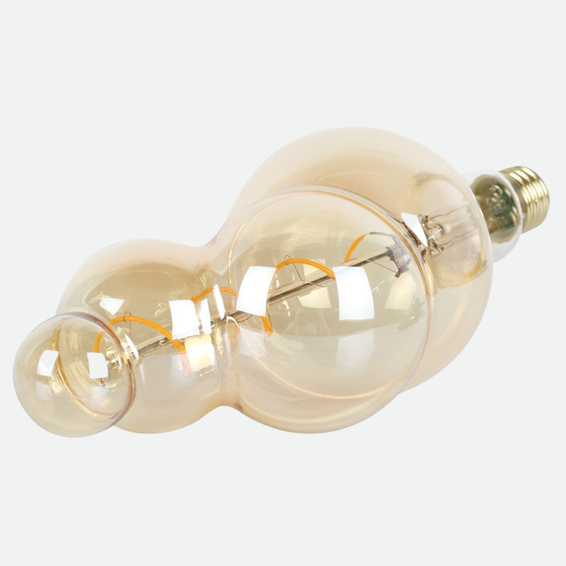 Dramatic Bubble LED Amber Glass Filament Bulb & Pendant Light Socket