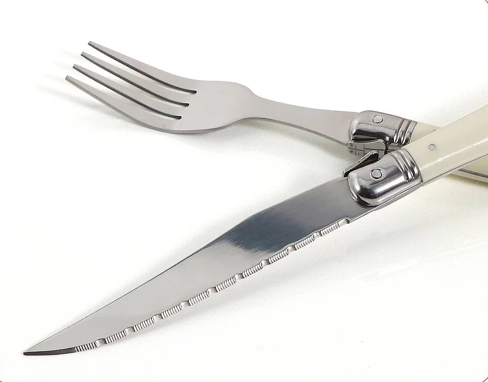 Ivory Laguiole Style Flatware Cutlery Set