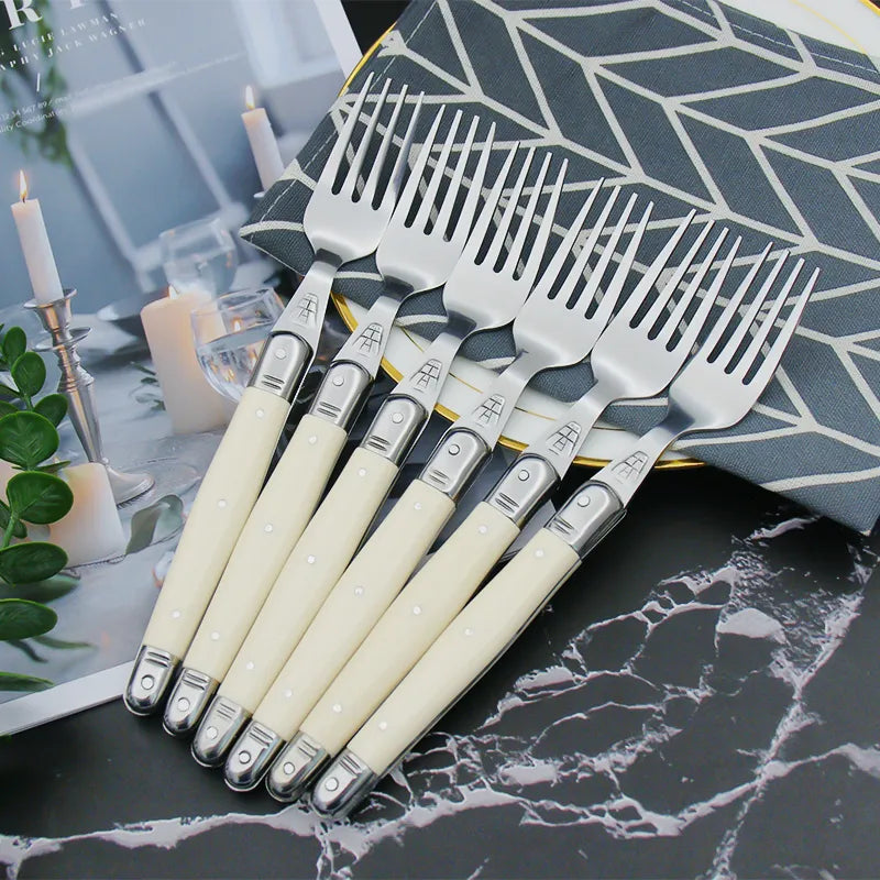 Ivory Laguiole Style Flatware Cutlery Set