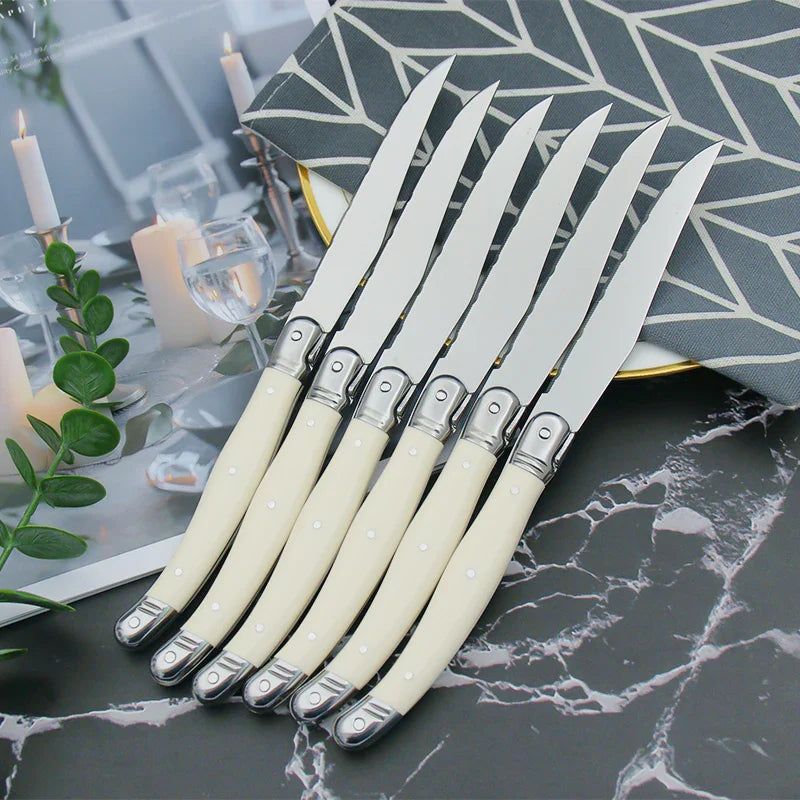 Ivory Laguiole Style Flatware Cutlery Set