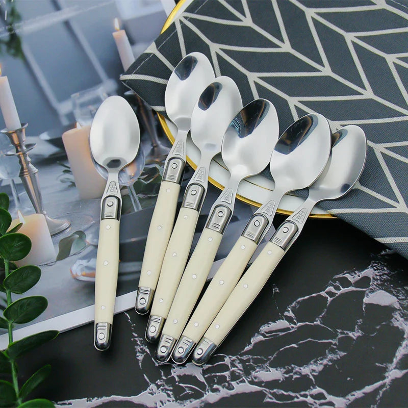 Ivory Laguiole Style Flatware Cutlery Set