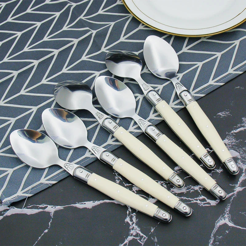 Ivory Laguiole Style Flatware Cutlery Set