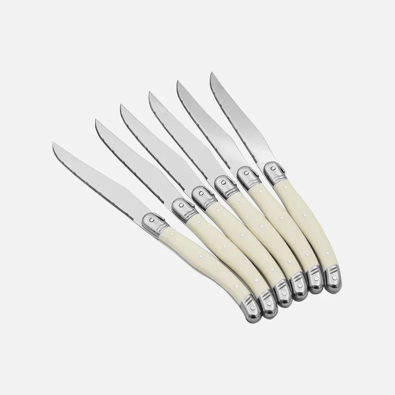 Ivory Laguiole Style Flatware Cutlery Set