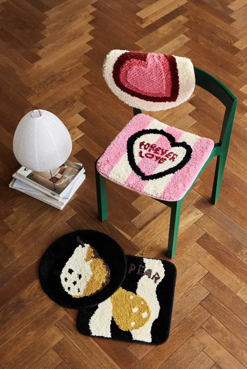 Love & Fruit Tufted Seat Cushions & Rug