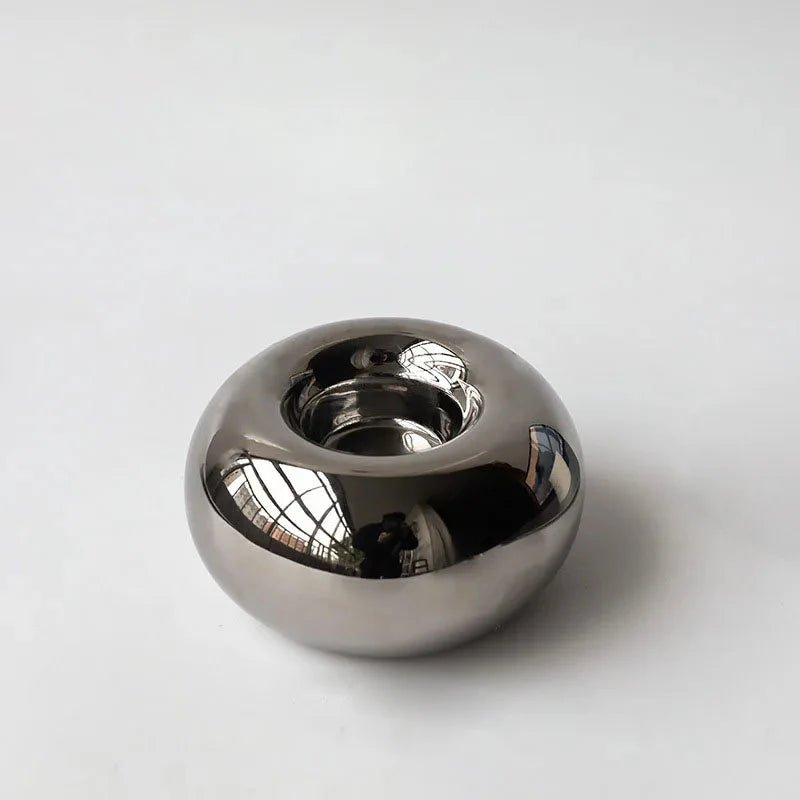 Luxury Electroplating Ceramic Candlestick