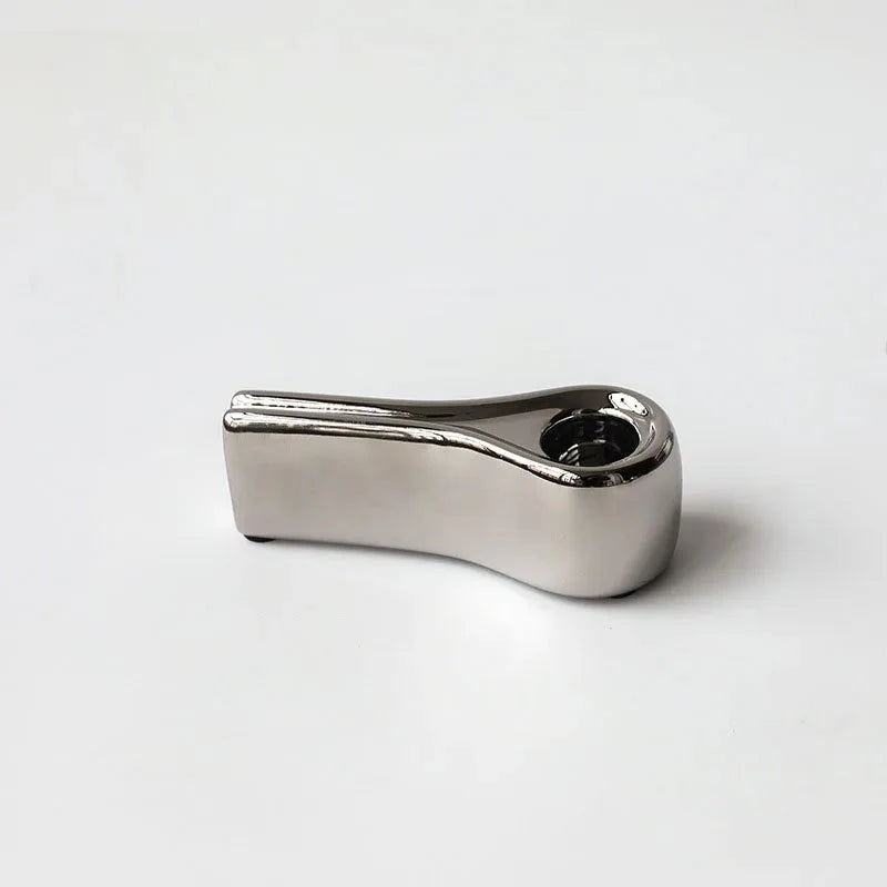Luxury Electroplating Ceramic Candlestick