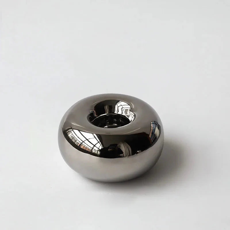 Luxury Electroplating Ceramic Candlestick