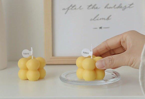 Mini Bubble Cube Decorative Candle