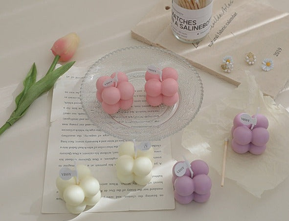 Mini Bubble Cube Decorative Candle