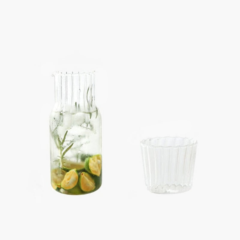 Petal Texture Glass & Pitcher Set