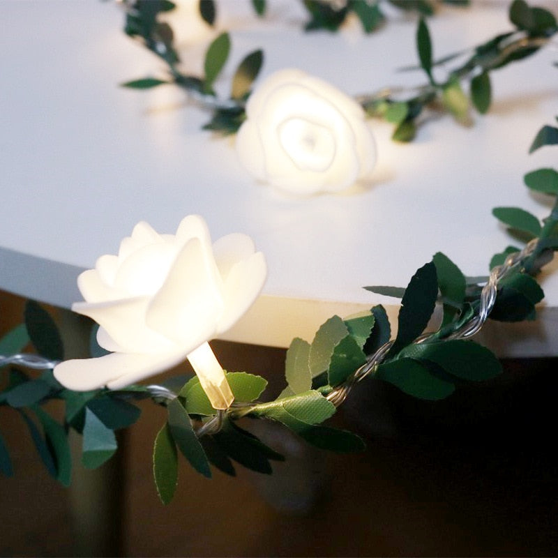 Rose Flower Battery LED String Lights
