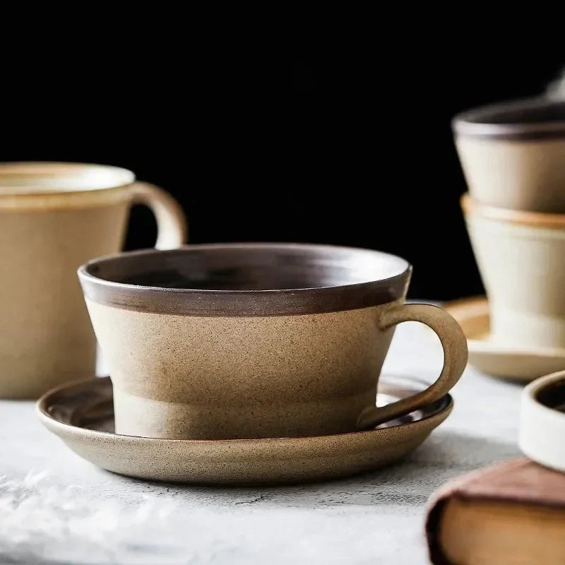Rustic Claystone Coffee Cup Set