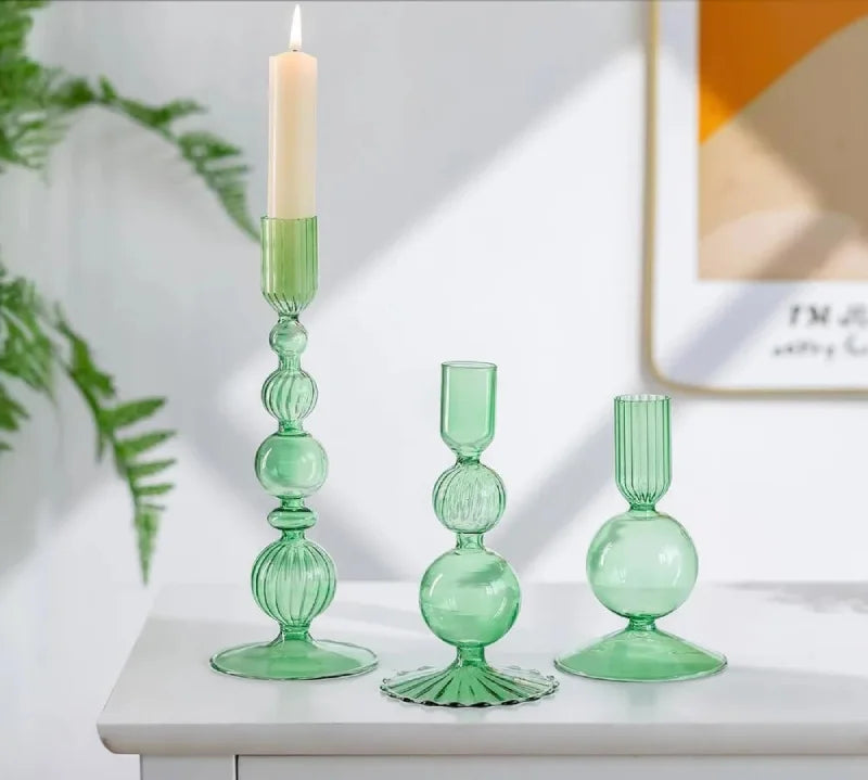 Amora Glow Glass Candle Holder Set