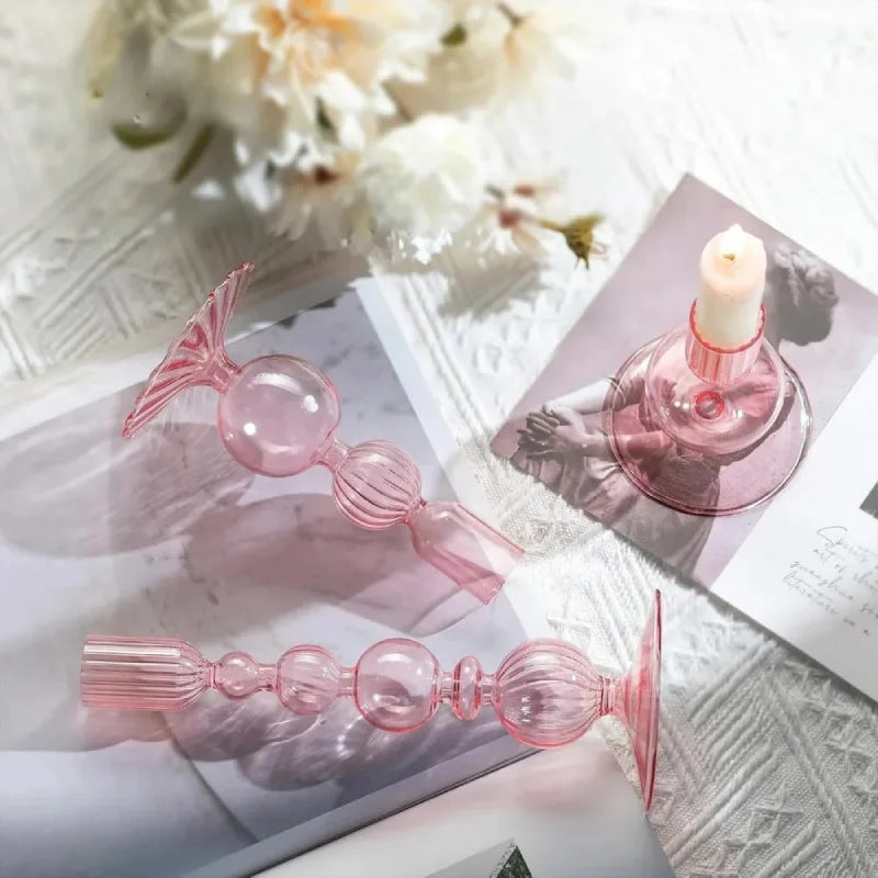 Amora Glow Glass Candle Holder Set