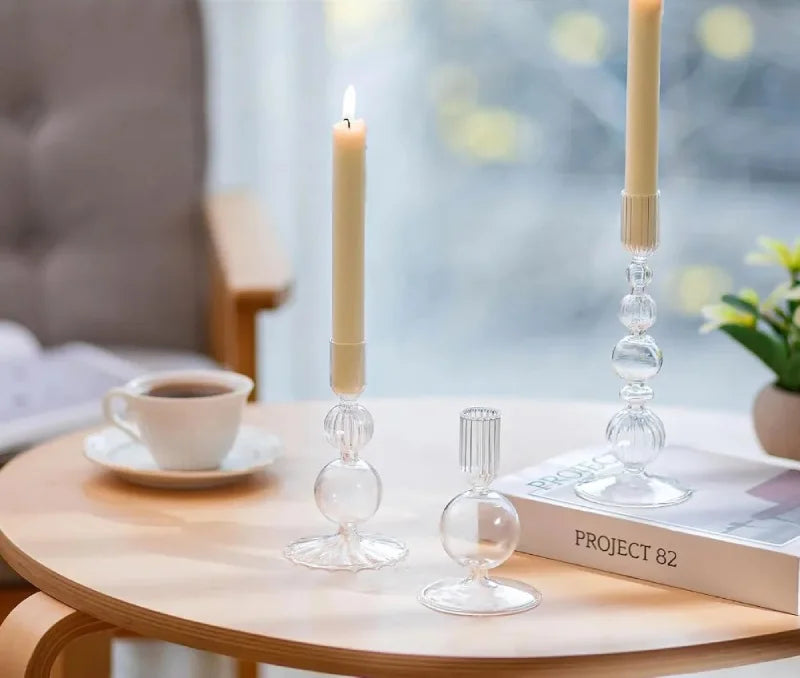 Amora Glow Glass Candle Holder Set