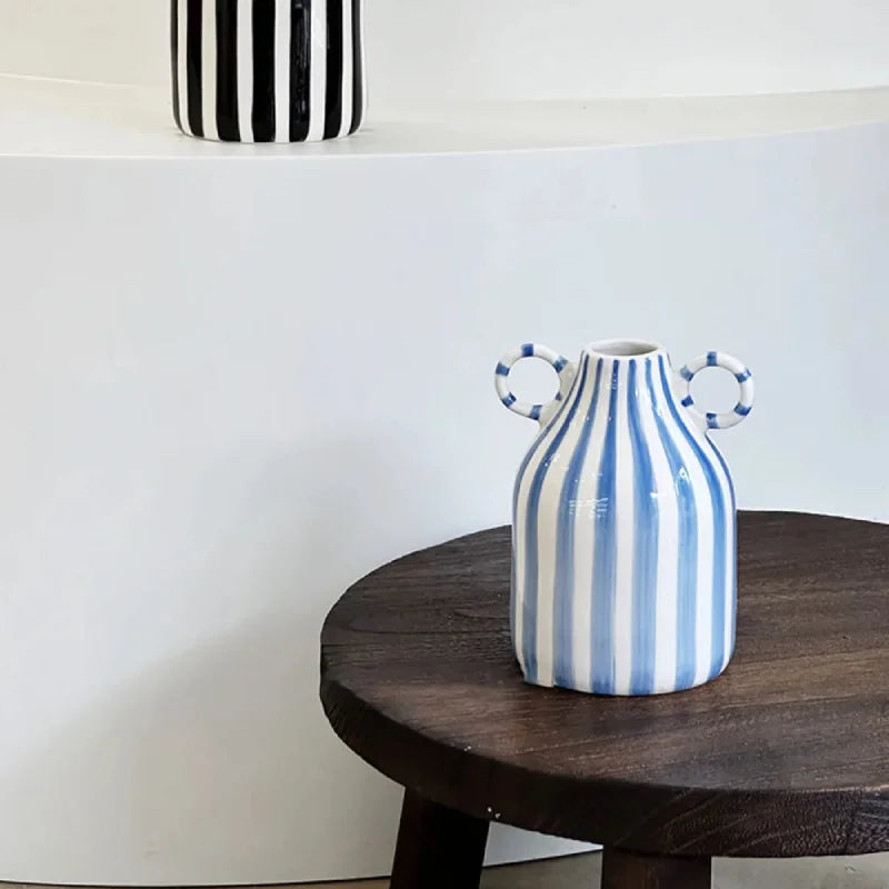 Stripe Loop Ceramic Vase