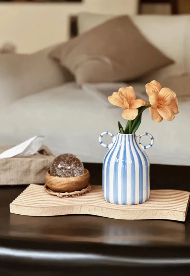 Stripe Loop Ceramic Vase