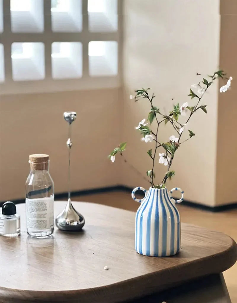 Stripe Loop Ceramic Vase