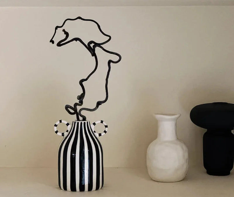 Stripe Loop Ceramic Vase