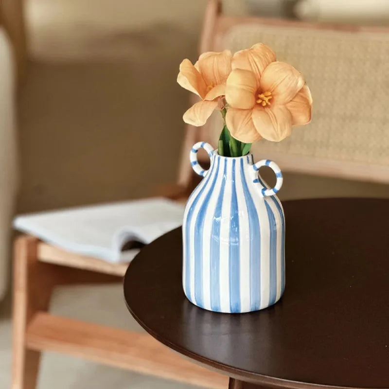 Stripe Loop Ceramic Vase