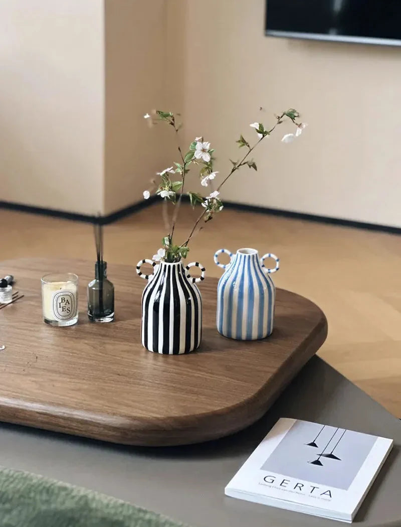 Stripe Loop Ceramic Vase