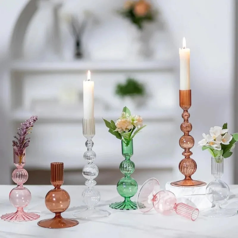 Amora Glow Glass Candle Holder Set