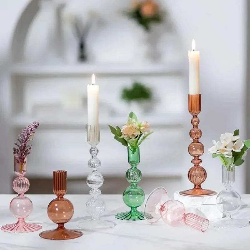 Amora Glow Glass Candle Holder Set