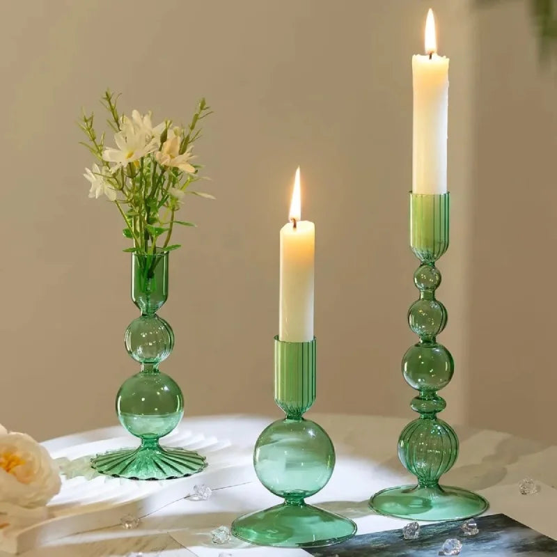 Amora Glow Glass Candle Holder Set