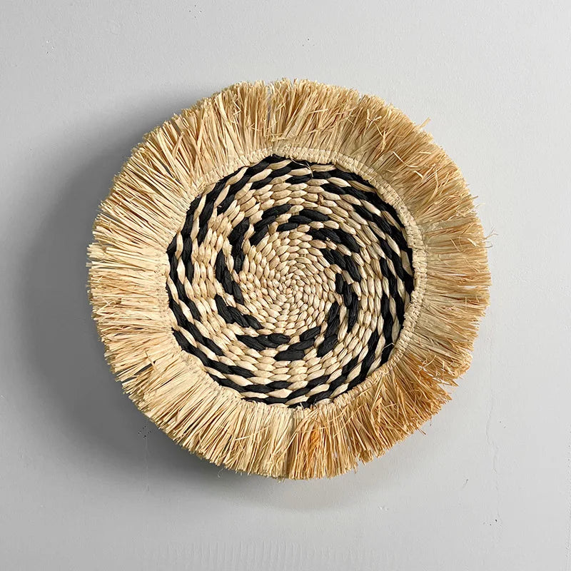 Scandinavian Raffia Straw Woven Wall