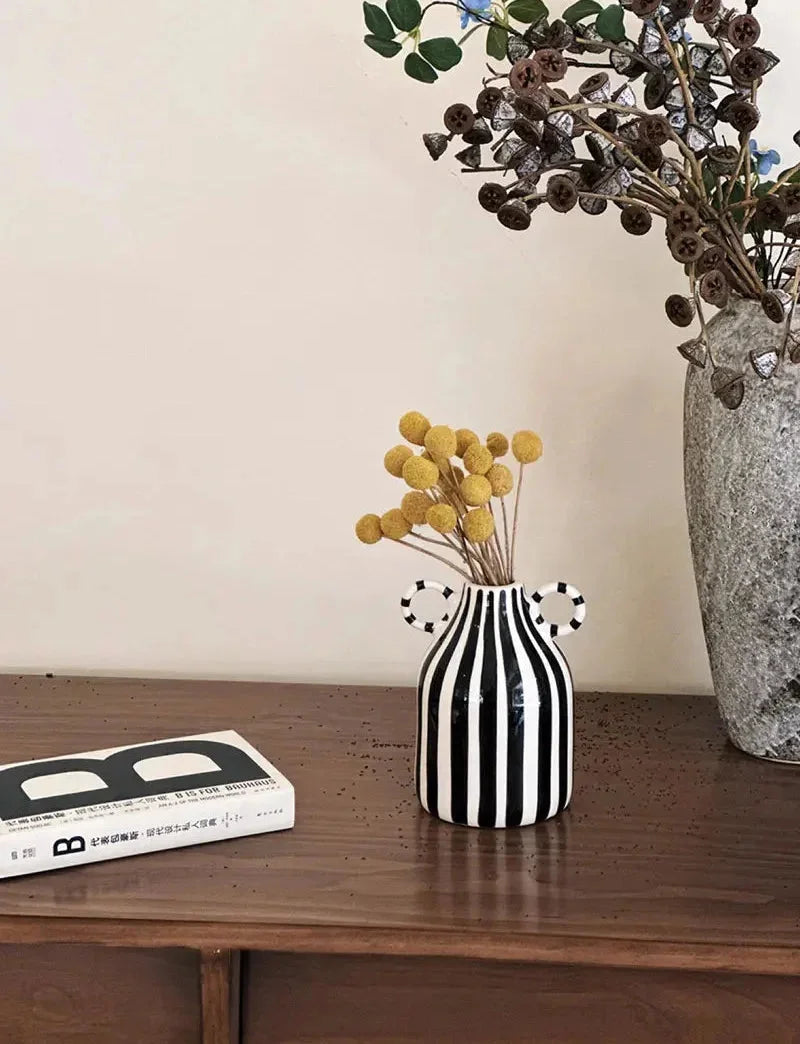 Stripe Loop Ceramic Vase