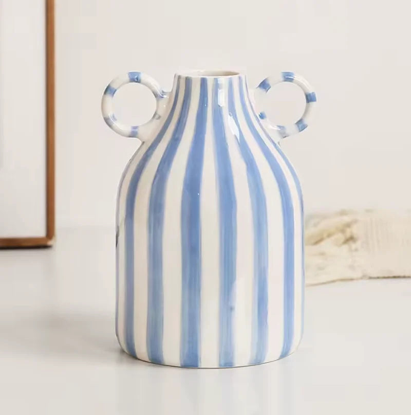 Stripe Loop Ceramic Vase