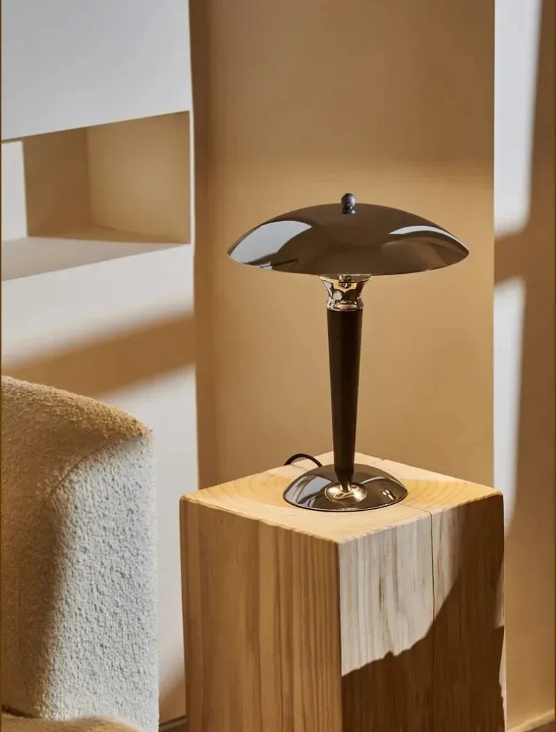 Polaris Wood & Chrome Desk Lamp