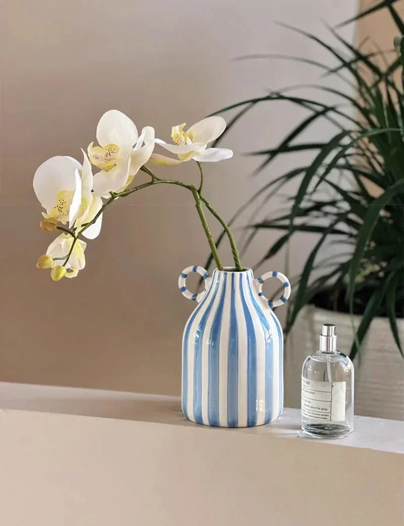 Stripe Loop Ceramic Vase