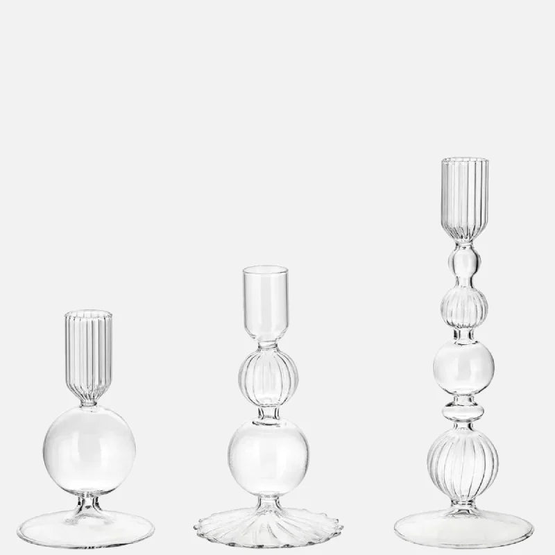 Amora Glow Glass Candle Holder Set