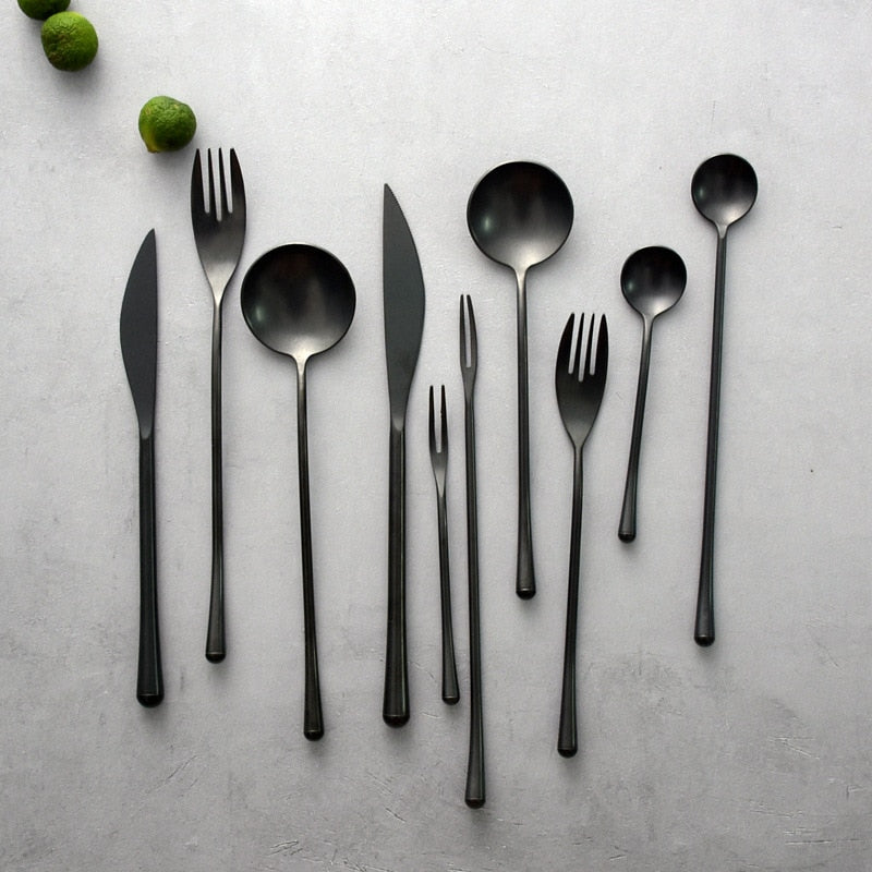 Stein Black Finish Stainless Steel Flatware